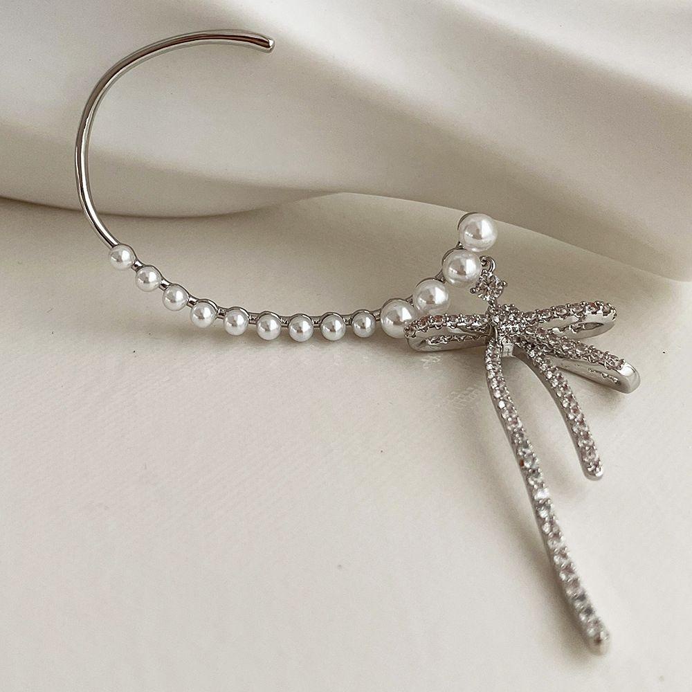 Bông Tai Dạng Móc Hình Nơ Bằng Kim Loại Lấp Lánh Sang Trọng MXMUSTY|Khuyên Tai Nữ Kiểu Dáng Thời Trang Thanh Lịch