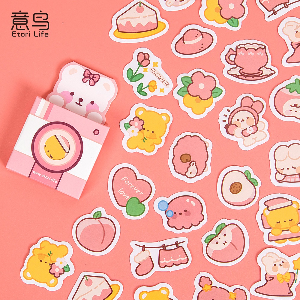 Set 40 Miếng Dán Trang Trí Hình Máy Ảnh Hoạt Hình Dễ Thương