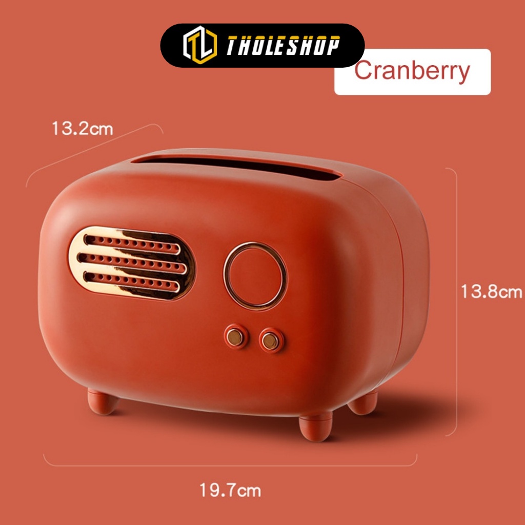 Hộp Đựng Khăn Giấy - Hộp Giấy Để Bàn Retro, Kiểu Radio Cổ Điển Trang Trí 1040