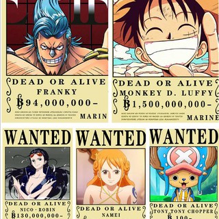 Poster ảnh Khổ a3 5 tấm In hình Bảng Truy Nã Đảo Hải Tặc Onepie