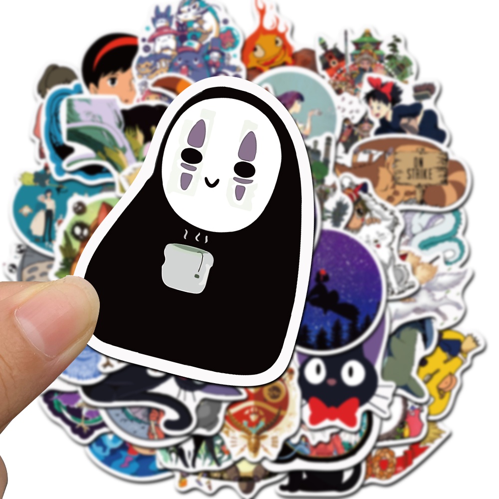 Bộ 10/50 Sticker Hoạt Hình Hayao Miyazaki Dán Trang Trí