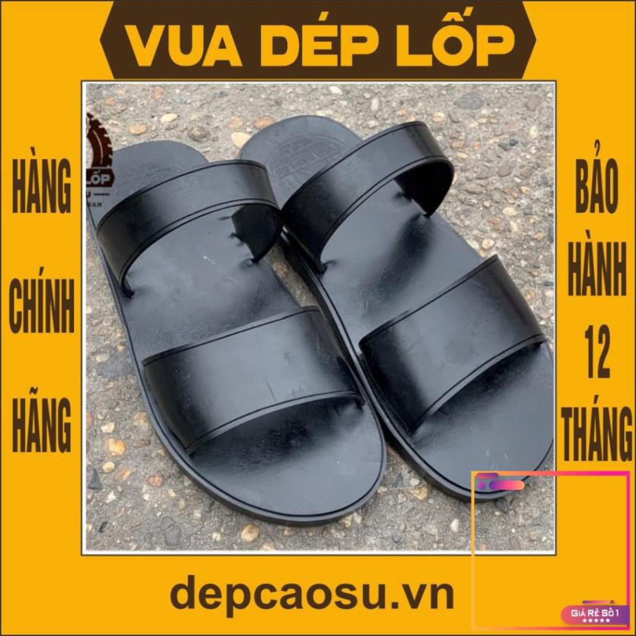 Dép cao su bộ đội cụ Hồ  thiết kế 2 quai ngang chất liệu lốp máy bay, thương hiệu Vua Dép Lốp Phạm Quang Xuân -po1