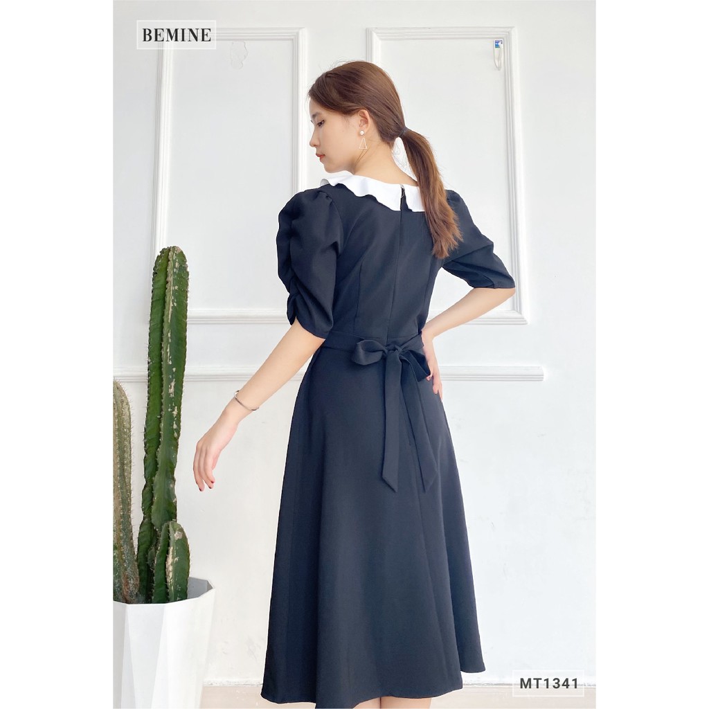 Đầm xòe cổ phối dây eo BEMINE MT1341DEN | BigBuy360 - bigbuy360.vn