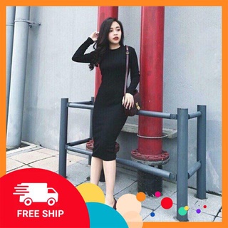 Váy body len tăm dài tay