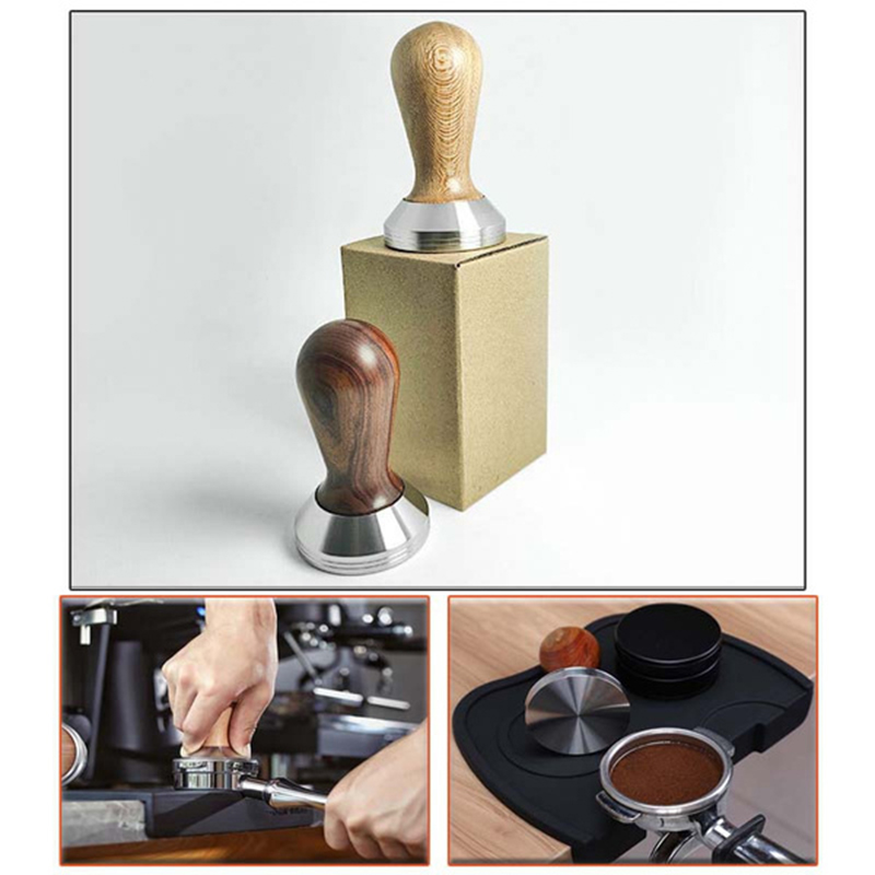 [ProsperityUs] Coffee Tamper Wooden Handle Barista Machine Grinder 51mm for Espresso Hammer