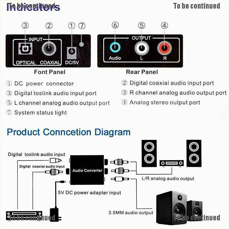Bộ Chuyển Đổi Âm Thanh Từ Fly / Optical Coaxial Toslink Rca 3.5mm L / R