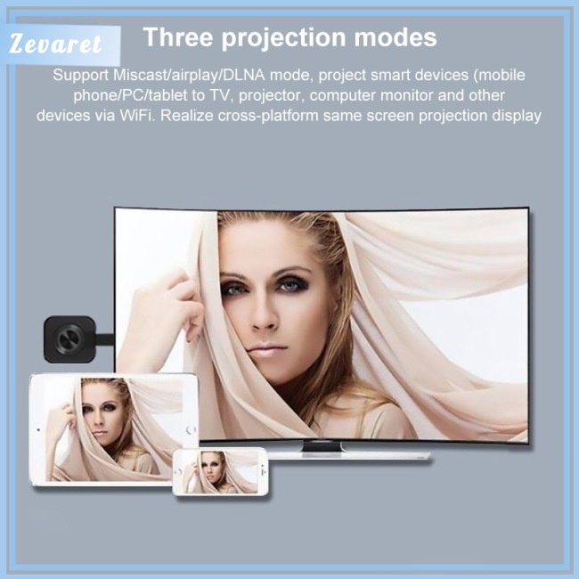 Bộ Chuyển Đổi Màn Hình Máy Chiếu Zevaret W13 Không Dây Độ Phân Giải Cao Hdmi Cho Điện Thoại Di Động / Máy Tính