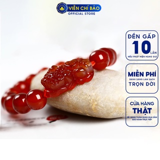 Vòng tay đá phong thủy Tỳ Hưu dây vải đỏ chất liệu đá tự nhiên thời trang nữ phụ kiện trang sức Viễn Chí Bảo V000