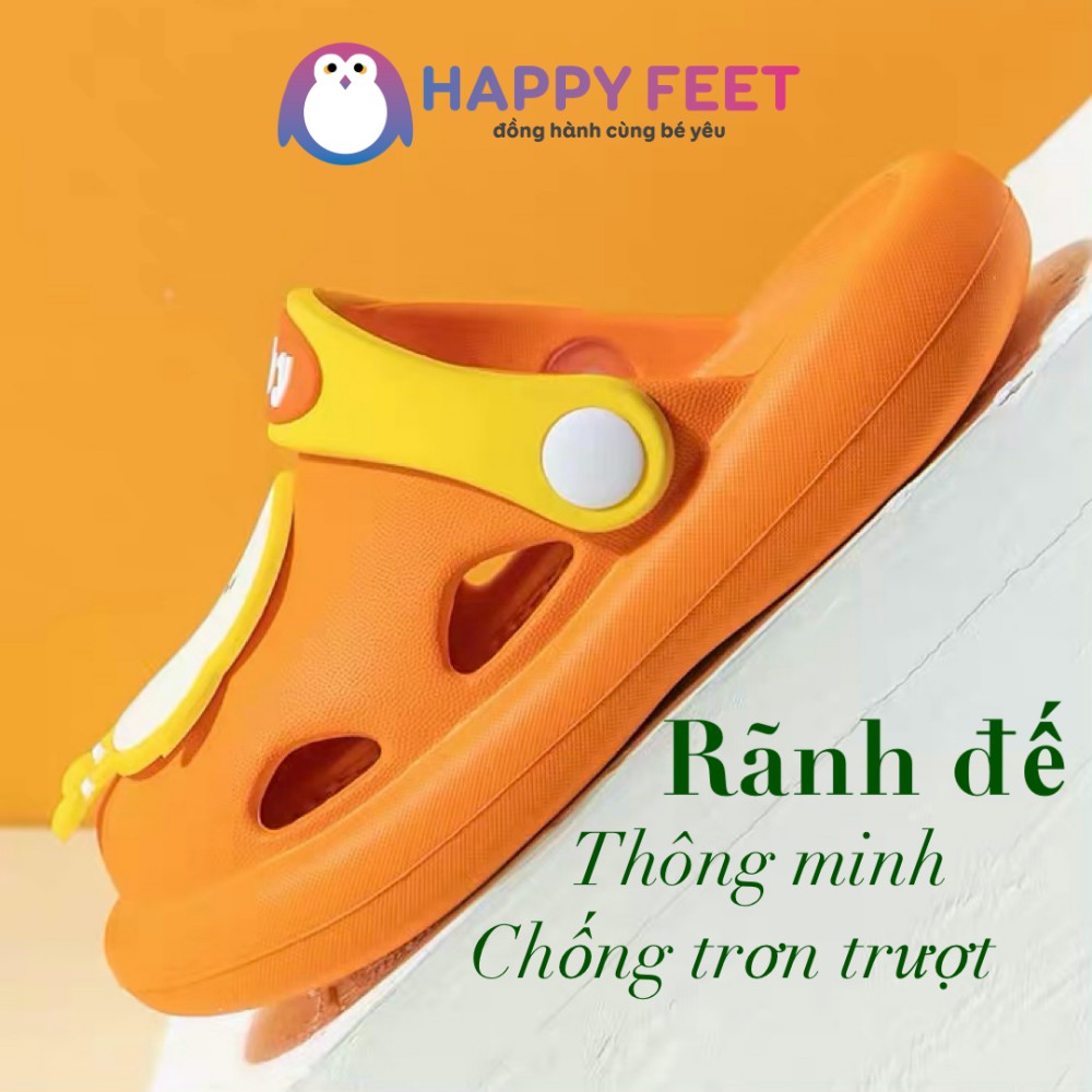 Sục siêu nhẹ trẻ em, dép xốp cài quai bé trai bé gái- Happy Feet- no206