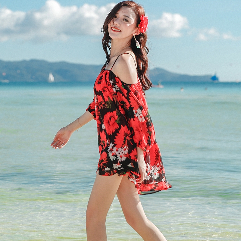 Đầm Chiffon Tay Dài Dáng Rộng Hở Vai Thiết Kế Trẻ Trung Cho Nữ | BigBuy360 - bigbuy360.vn