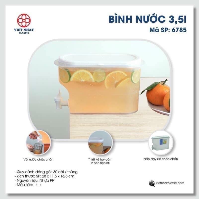 (Hàng loại 1) Bình nước có vòi 3.5 lít để tủ lạnh hàng Việt Nhật