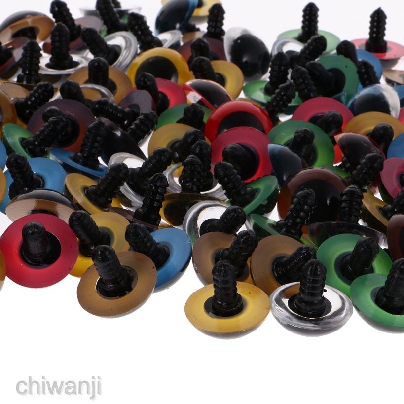 Set 100 Con Mắt Nhựa Nhiều Màu Sắc Cho Gấu Bông / Thú Nhồi Bông