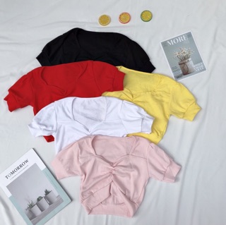 Áo croptop borip rút ngực trơn (kèm ảnh chụp)