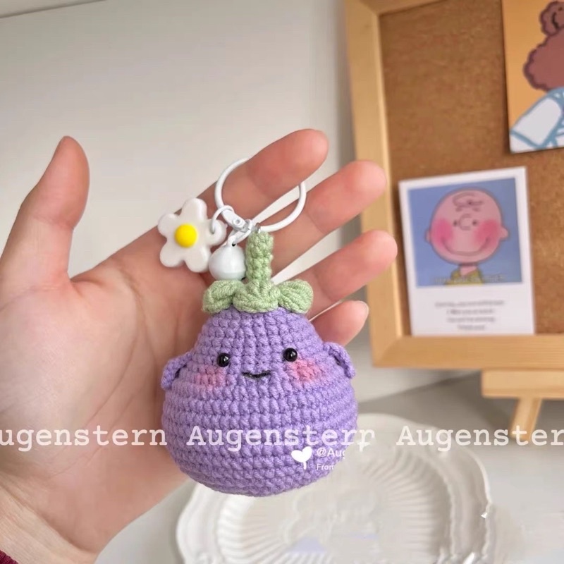 Móc khoá Trái cà tím handmade