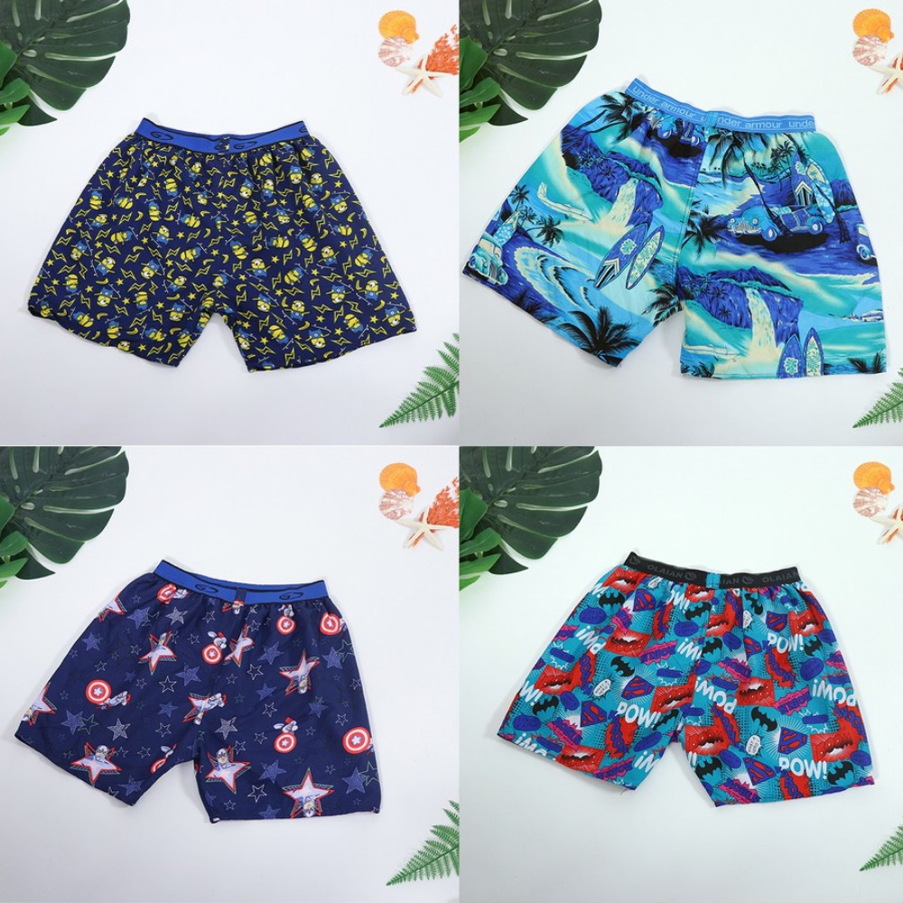 Quần short nam mặc ngủ unisex, quần đùi nam ngủ chất vài KATE Mát Mẻ, Thoải Mái Hoa Văn Sành Điệu