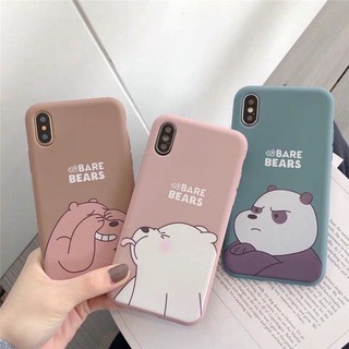 Ốp Điện Thoại Dẻo Họa Tiết Gấu We Bare Bears Kèm Giá Đỡ Cho Iphone6 / 6s / 7 / 8plus / X / Xs / Xr / Xsmax / 11 / 11promax / Se 2020
