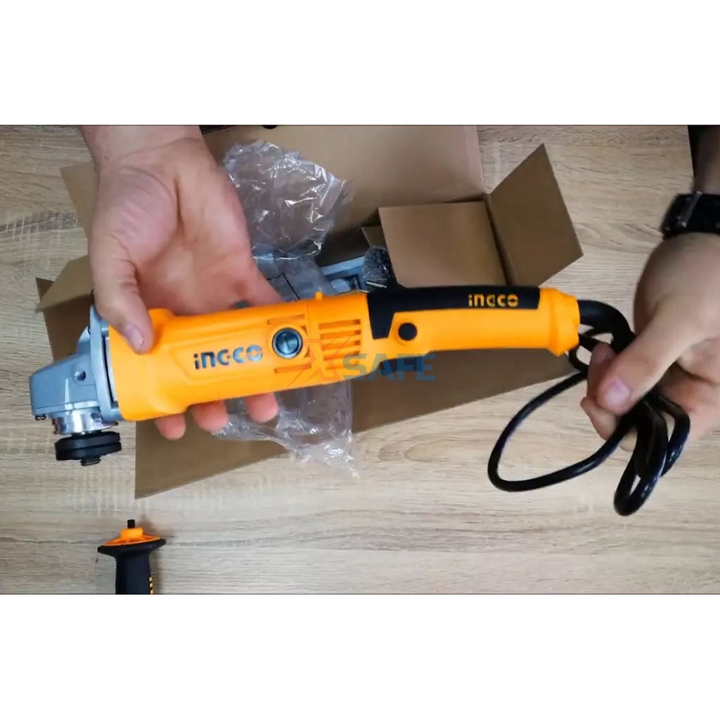 Máy mài góc INGCO AG10108-2 1010W cốt mài M10, kèm 1 tay cầm phụ phần thân từ nhựa cao cấp - chính hãng
