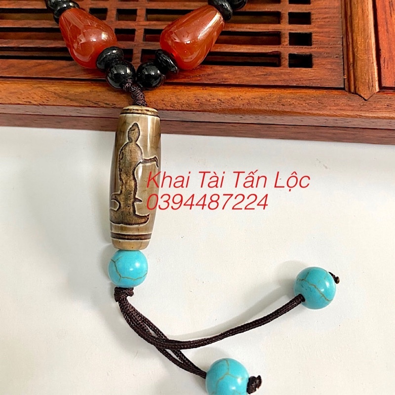 Vòng cổ , dây chuyền thiên châu Dzi Mẹ Quan Âm và Ngọc lam Tây Tạng