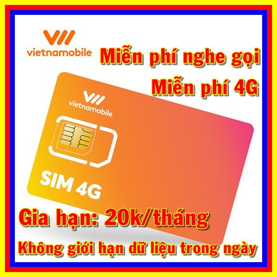 Sim 4G VNMB DATA không giới hạn cước tháng 20k