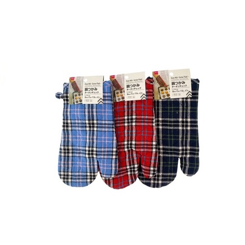Daiso Găng Tay Nấu Nướng dùng để nhấc nồi Tartan Plaid