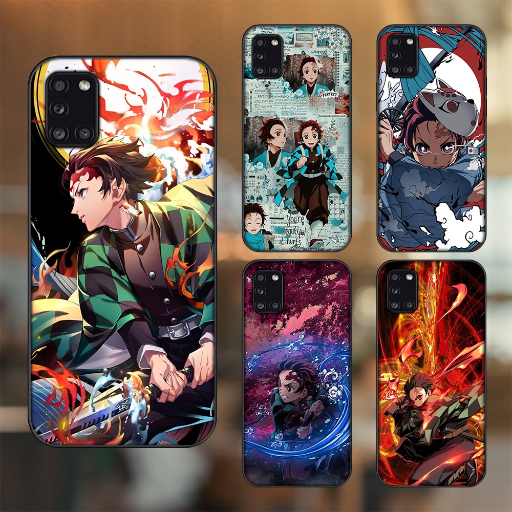 Ốp lưng Samsung A31 viền đen in hình Tanjiro Kimetsu No Yaiba