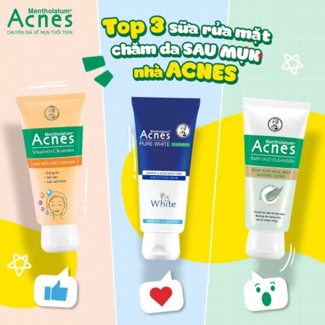 [DA SAU MỤN] SỮA RỬA MẶT ACNES CHĂM SÓC DA SAU MỤN 25g