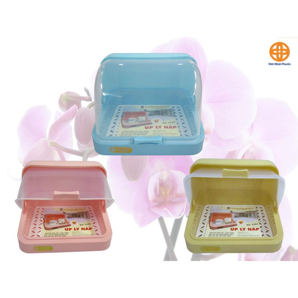 Khay úp bình sữa có nắp nhựa Việt nhật No 1355 - Giá úp ly cốc Việt nhật