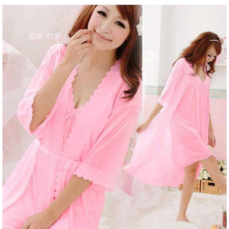 Đầm ngủ lụa cao cấp có áo choàng