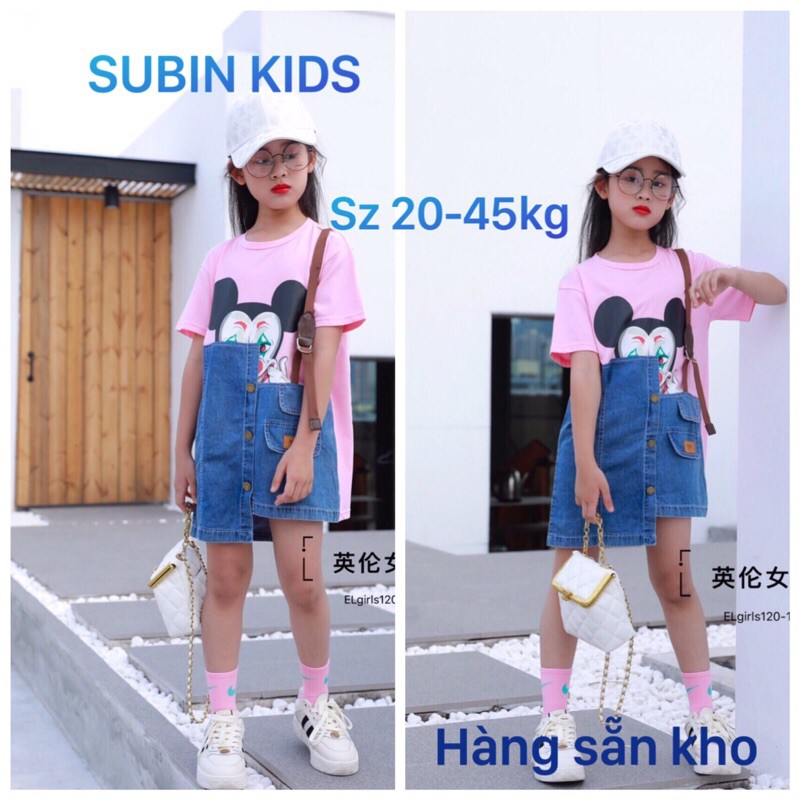 váy bé gái size đại SBGH81 sz 20-45kg Váy xuông phối jean cho bé gái siêu cute (hàng có sẵn, xấu hoàn hàng)