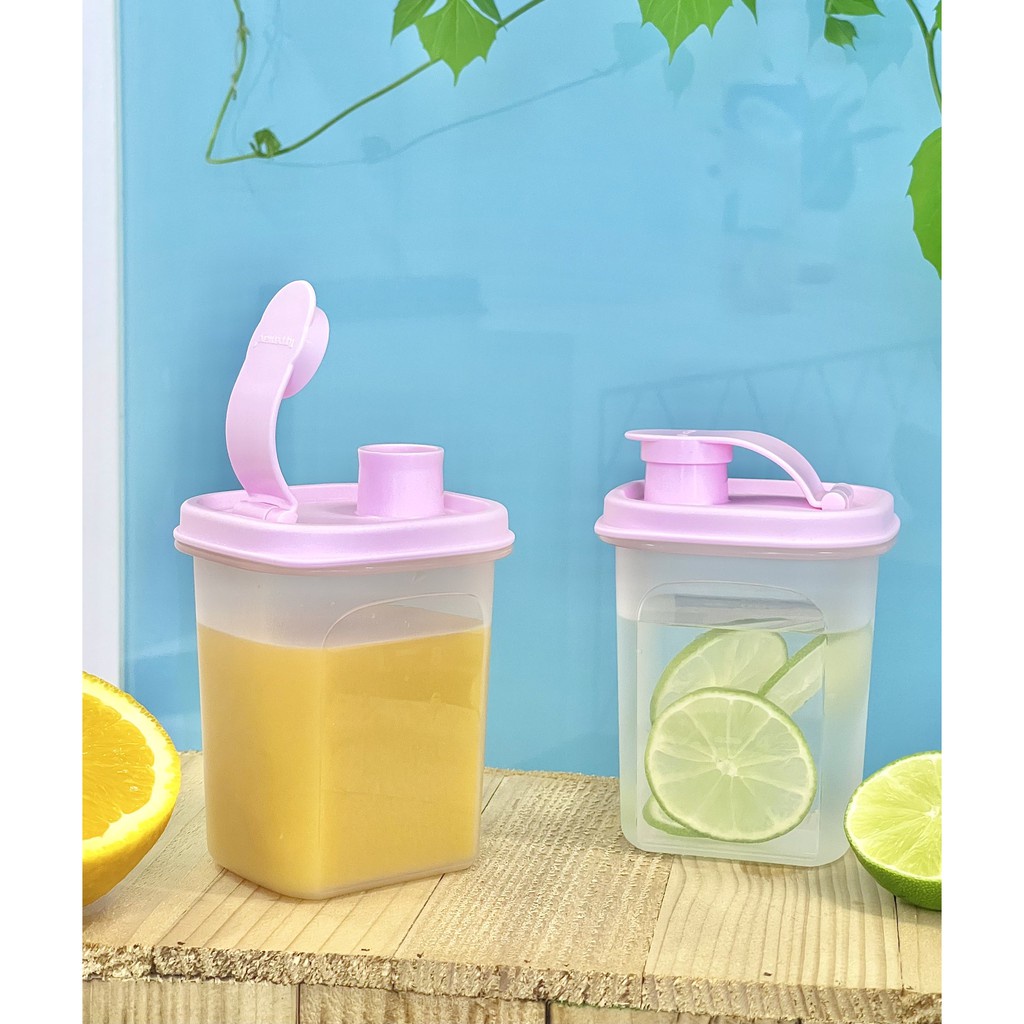 Bộ bình nước Tupperware Slim Line Pitcher nhựa nguyên sinh nắp kín có thang đo dung tích dễ dàng vệ sinh [có bán lẻ]