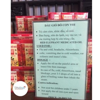 DẦU GIÓ ĐỎ HIỆU CON VOI - CHAI 3ml