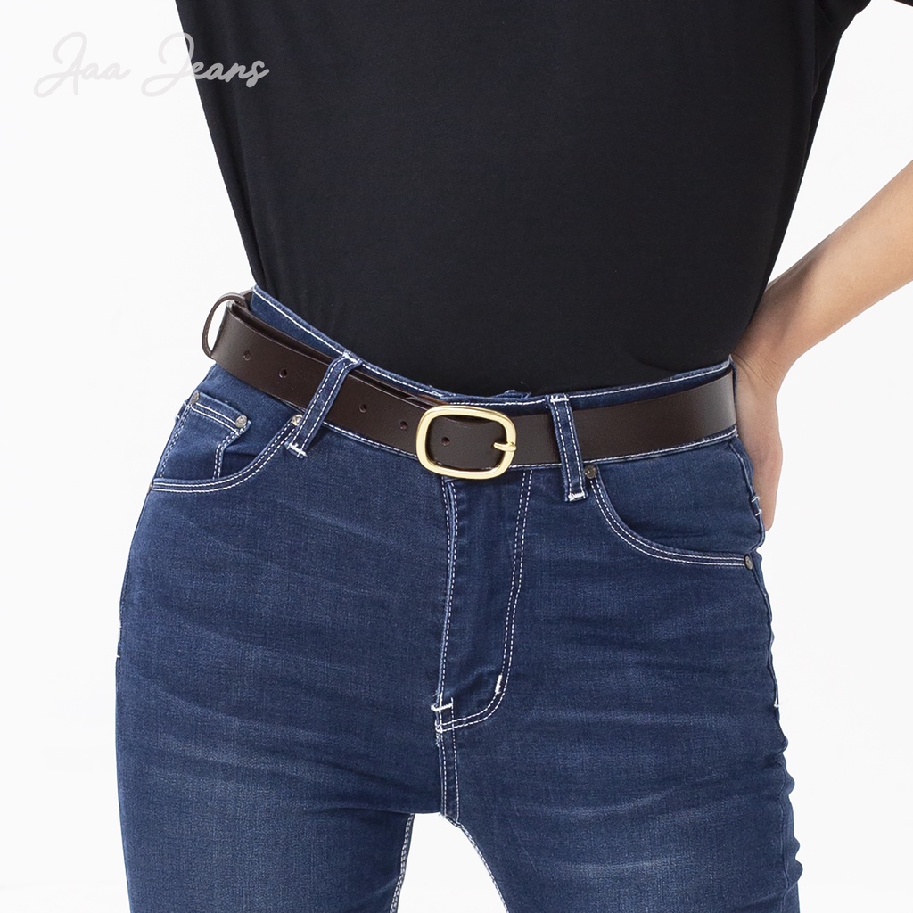 Dây Nịt Da Thật Nữ Khóa Đồng Thời Trang Bản 2.7cm Aaa Jeans
