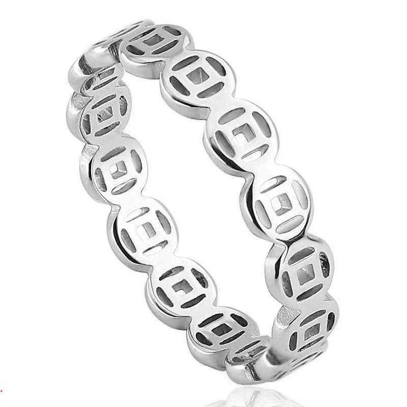 Nhẫn Bạc Ý Kim Tiền May Mắn