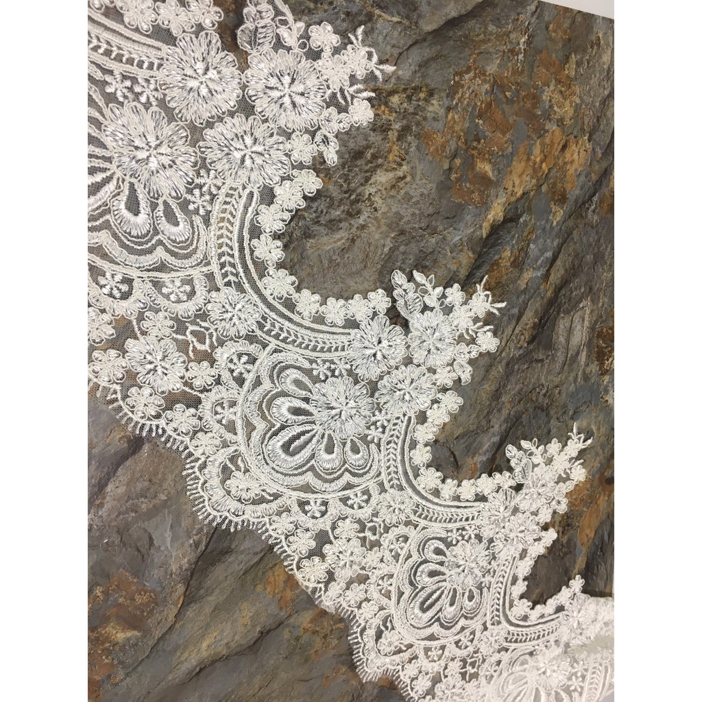 Ren chân cao cấp RC16527 bản 22cm dùng may váy đầm thời trang, váy cưới, làm đồ decor trang trí, đồ lót, váy ngủ...