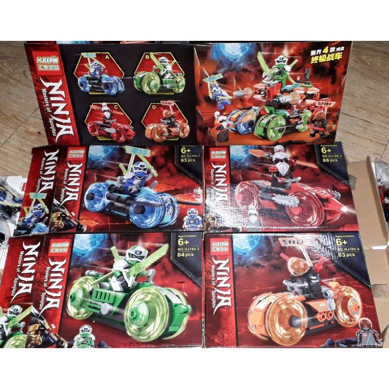 Lắp ráp 1 hộp LegoNinja Siêu Xe HJ105 có nhiều chi tiết bằng nhựa rất đẹp