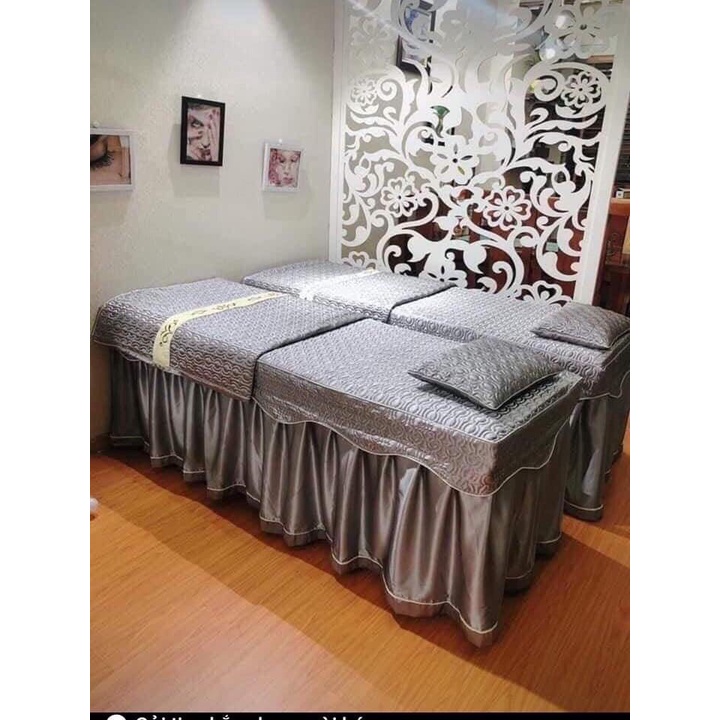 Ga giường spa phi lụa trần bông cao cấp, nhiều màu - ib kích cỡ khi đặt