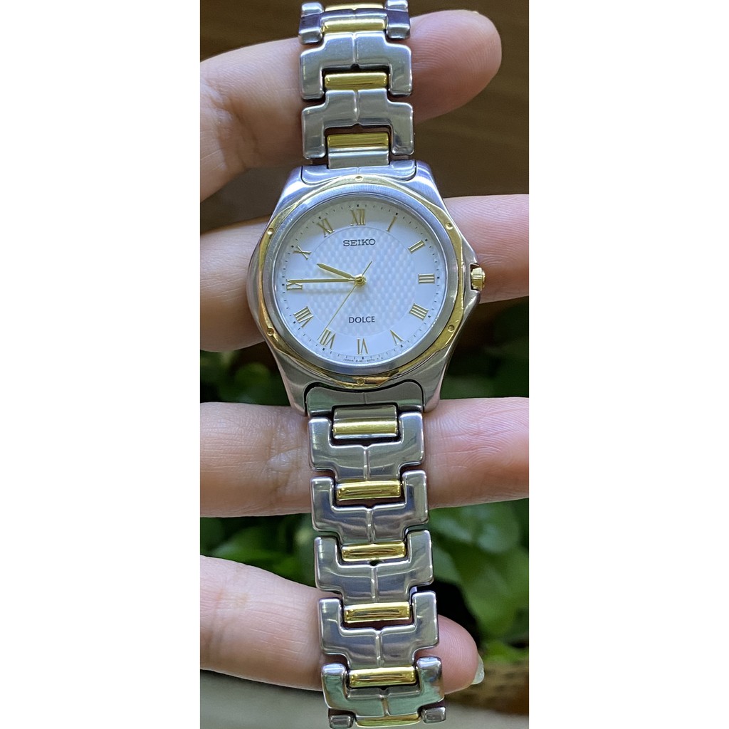 Đồng hồ nữ Seiko Dolce Stainless Steel 18K Bezel 8J41-6050 - Hàng cũ (Used), like new 99%
