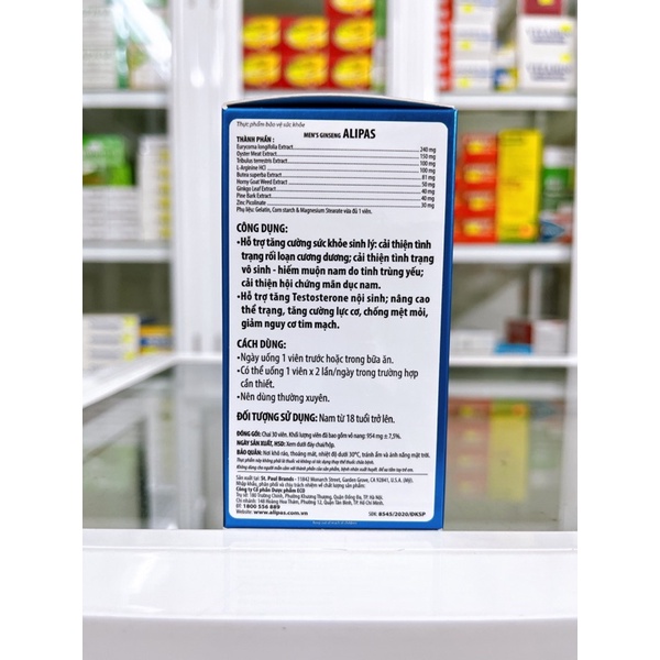 ✅ ALIPAS Hộp 60 viên giúp tăng cường sức khoẻ nam giới