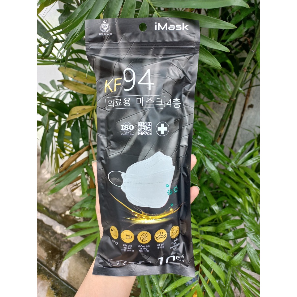 Khẩu Trang 4D Kiếu Dáng Hàn Quốc KF94 , Màu Trắng, kháng Khuẩn, Chống Bụi
