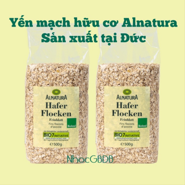  [4/2022] Combo 2 gói Yến mạch Đức bio organic Alnatura 500gr (500gr x 2 gói)