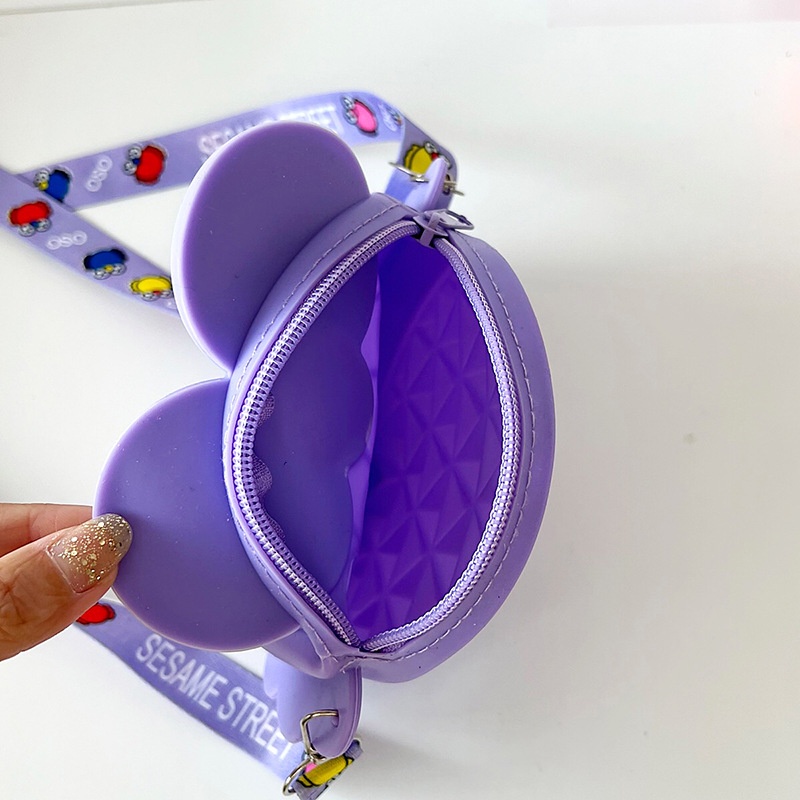 Túi Đeo Chéo Silicon Họa Tiết Hoạt Hình Dễ Thương Cho Bé Gái