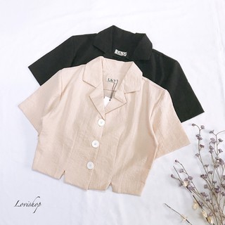 Áo Crop Cổ Vest