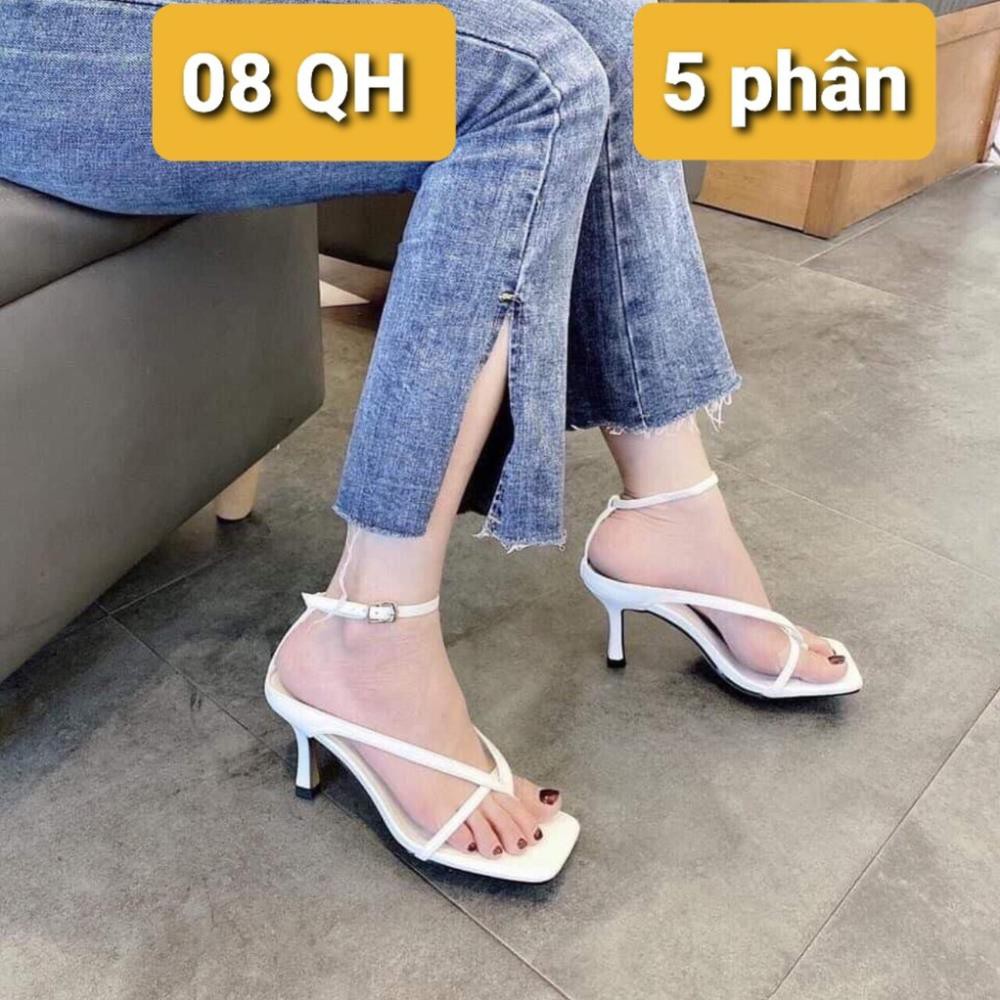 [Mã SKAMFSW175 giảm 10K đơn 50K] Sandal Cao Gót Quai Hậu Nữ 5 Phân, Gót Nhọn, Kẹp Ngón, Quai Mãnh - MS 08QH