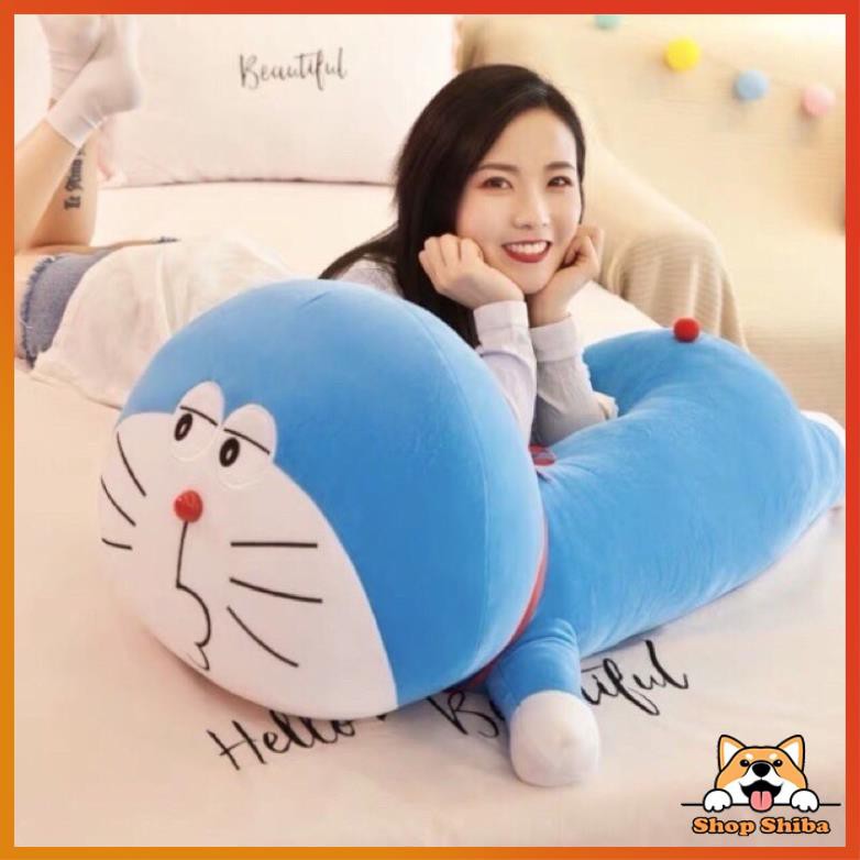 Gấu Bông Doraemon Ôm Dễ Thương 60cm - 100cm Vải Nhung Mềm Mịn