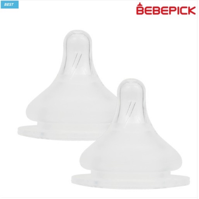 Núm ti Bebepick silicon Hàn Quốc 2 van thoát khí siêu mềm