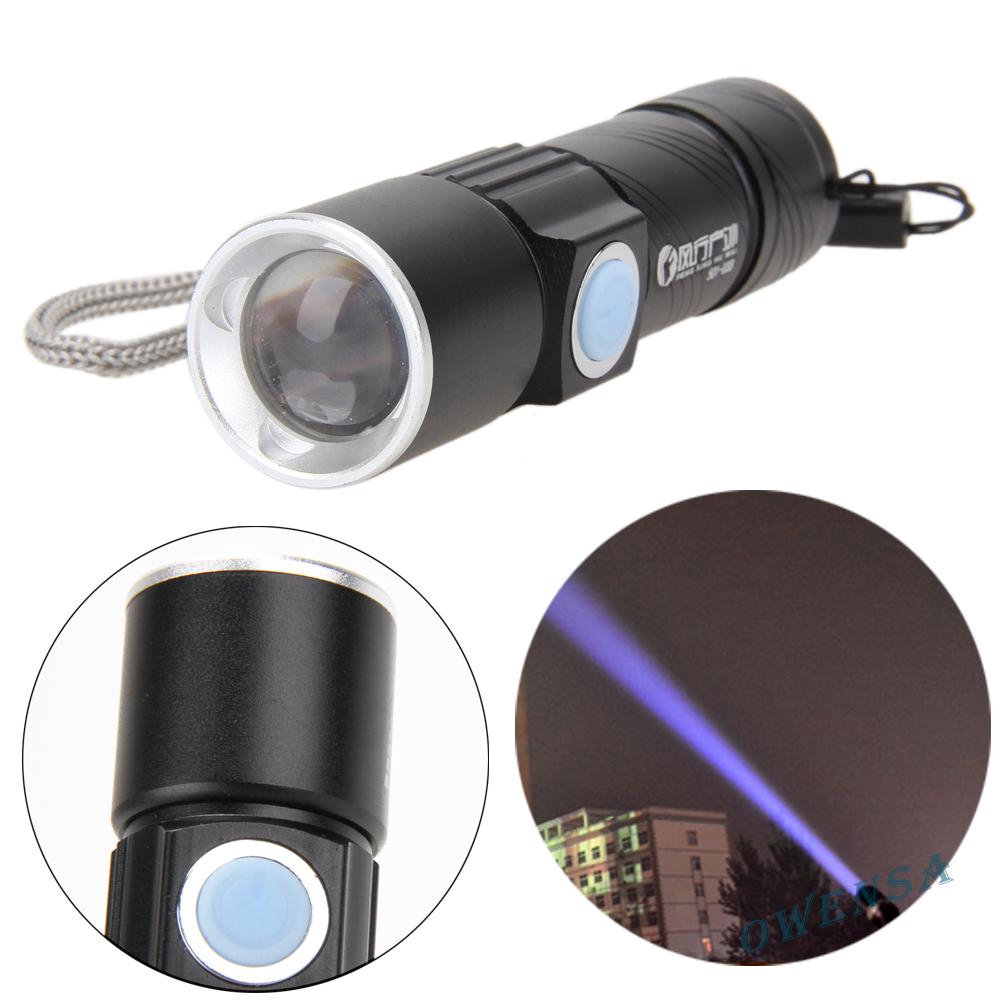 owen}800LM CREE LED Torch Zoomable Waterproof USB Rechargeable Flashlight Torch