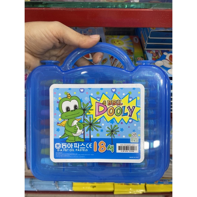 Bút sáp dầu Hàn Quốc hộp nhựa 18 màu