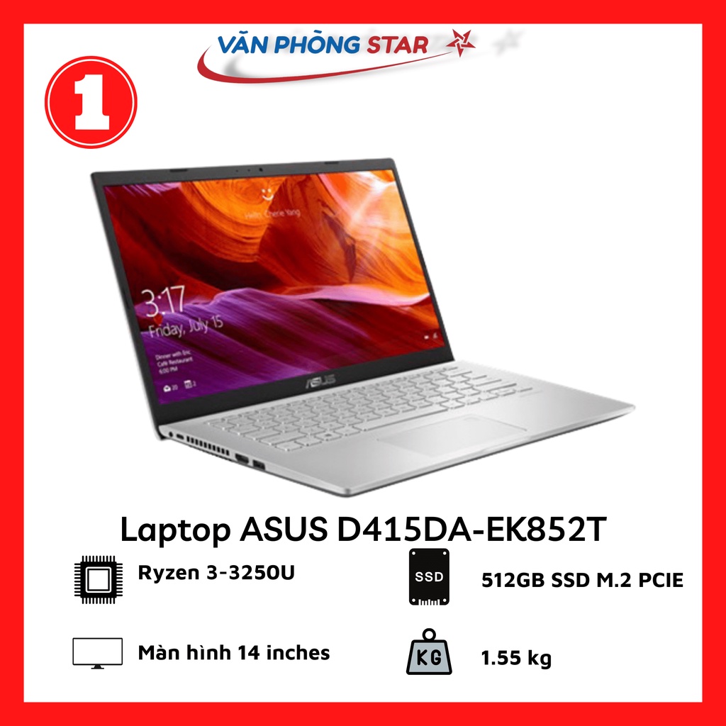 Laptop ASUS D415DAEK852T hàng chính hãng