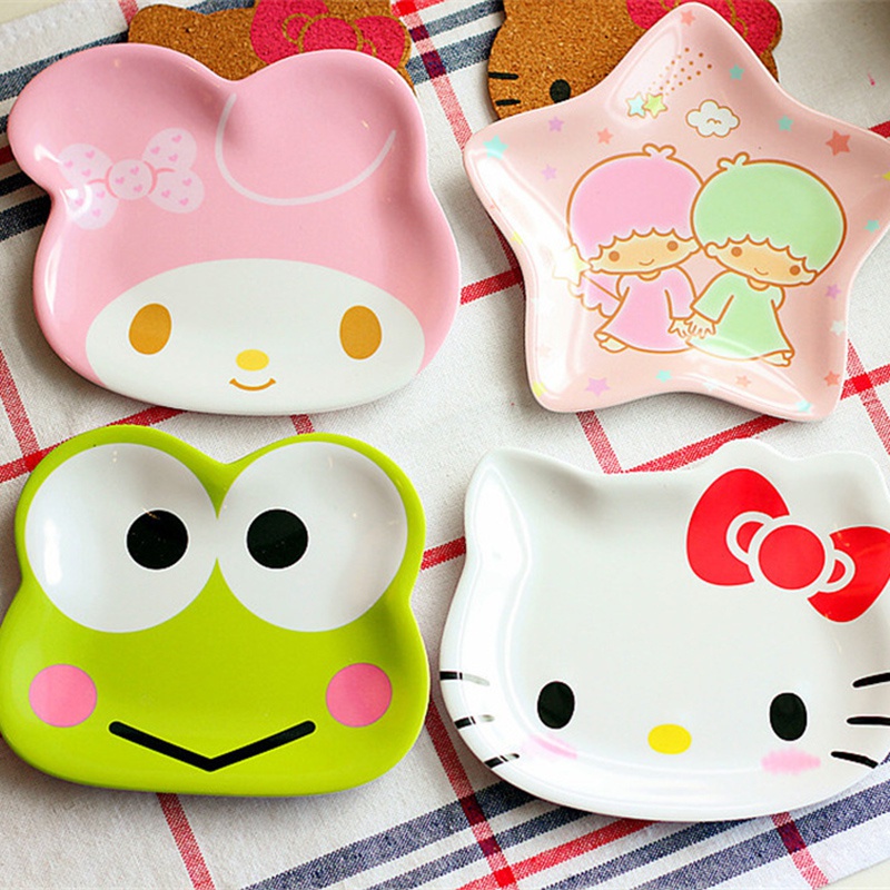 Đĩa Sứ Melamine In Họa Tiết Hoạt Hình Dễ Thương