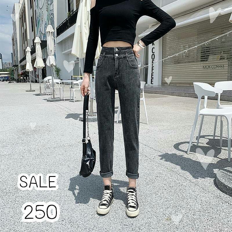 QUẦN BAGGY JEAN NỮ LƯNG CAO 2 NÚT LƯNG XẺ MÀU XÁM CAO CẤP NITI ĐỦ SIZE S, M, L LAI CUỐN SIÊU XỊN SÒ, FORM ĐẸP DÁNG CHUẨN